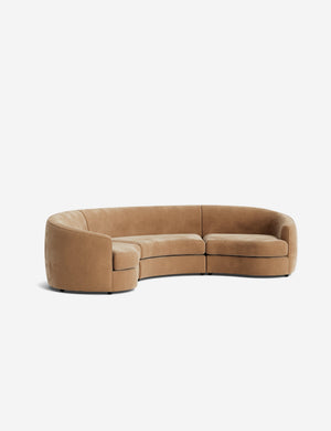 Open Box: Imada Modular Sectional Sofa, Caramel Vintage Velvet