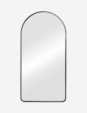 Idris thin metal framed floor length mirror in black