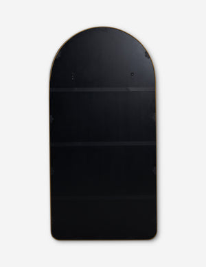 Back of the Idris thin metal framed floor length mirror in gold