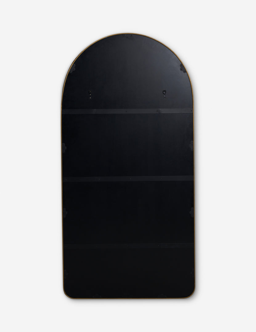 #color::gold | Back of the Idris thin metal framed floor length mirror in gold