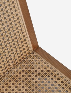 Close up of the Kapok woven cane sculptural dining chair by Carly Cushnie.