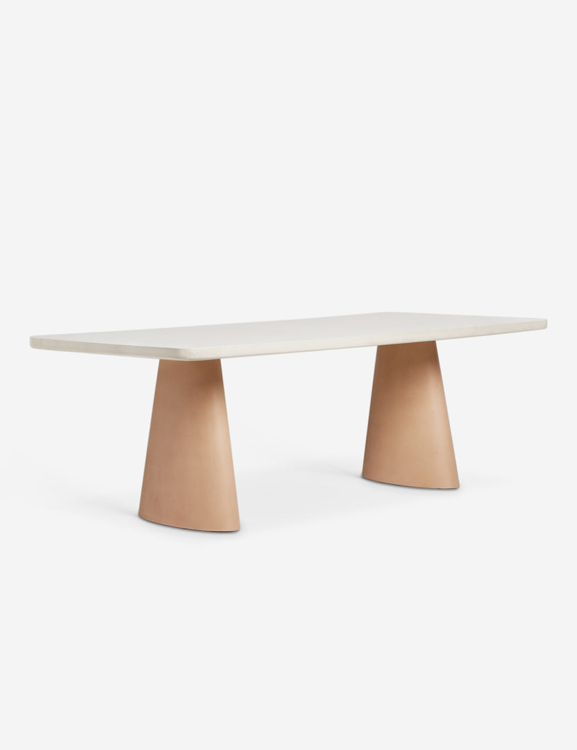 #color::ivory-and-terracotta | Keating sculptural two-toned outdoor dining table.