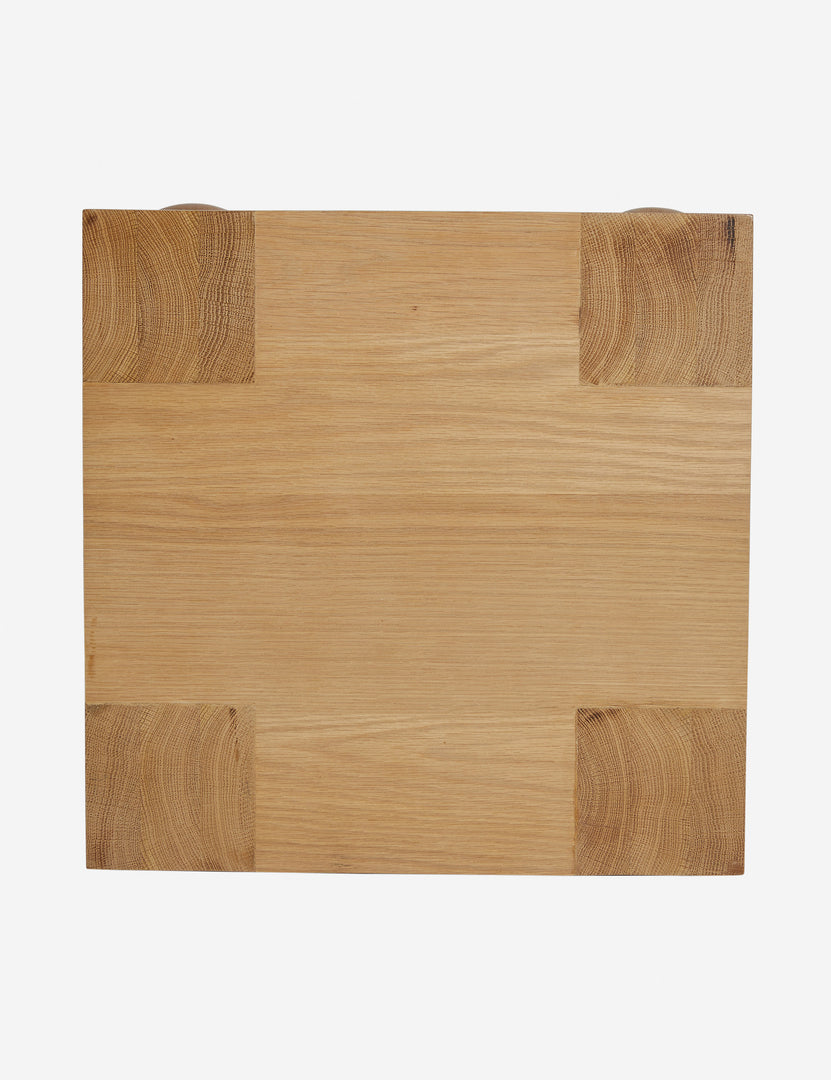 #color::natural-oak | Top of the Kent sculptural modern square side table.