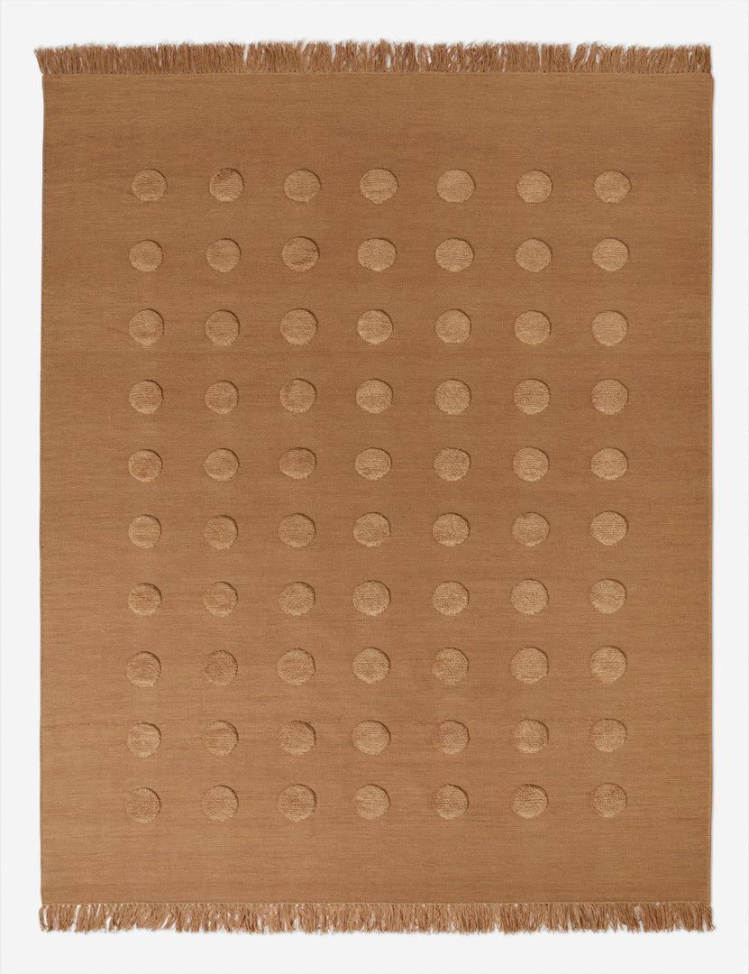 #color::camel #size::2--x-3- #size::2-6--x-8- #size::3--x-5- #size::6--x-9- #size::8--x-10- #size::9--x-12- #size::10--x-14- #size::12--x-15- | Kohta high-low pile dot design wool area rug in camel
