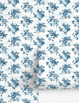 Theodora Grasscloth Wallpaper Swatch by Nathan Turner, Blue
