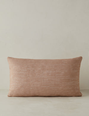Back of the Leighton broken stripe lumbar pillow in terracotta.