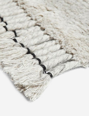 The fringed corner of the Leila Moroccan Shag Rug