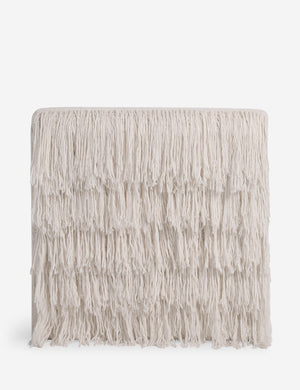 Back of the Leon textural boucle channel tufted armless accent chair by Carly Cushnie.