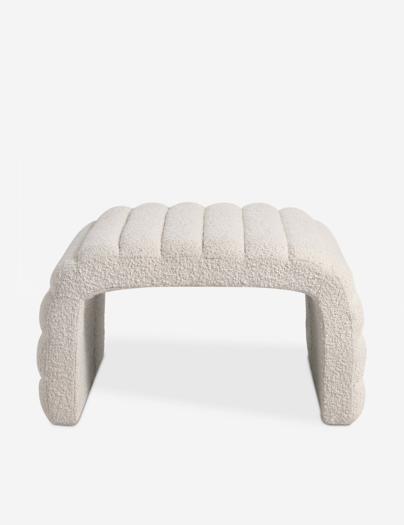 #color::ivory-boucle | Leon textural boucle channel tufted waterfall ottoman by Carly Cushnie.