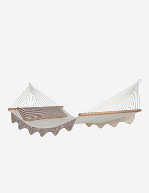 Angled view of the Levata Striped Hammock by Sarah Sherman Samuel