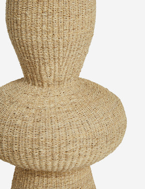 Close up of the Lilia woven decorative floor vase.