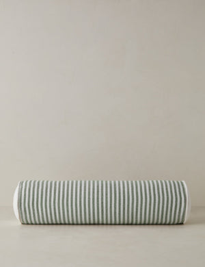 Littu Indoor / Outdoor Striped Bolster Pillow by Sarah Sherman Samuel in Moss
