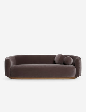 Lowry rounded silhouette velvet sofa.
