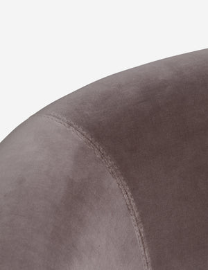 Close up of the Lowry rounded silhouette velvet sofa.