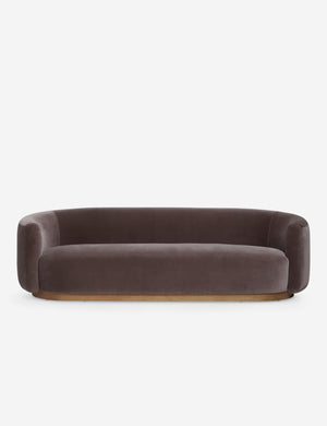 Lowry rounded silhouette velvet sofa.