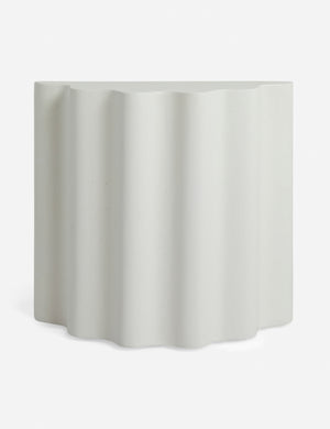 Lune half-moon, scalloped concrete side table