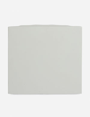 Rear view of the Lune half-moon, scalloped concrete side table