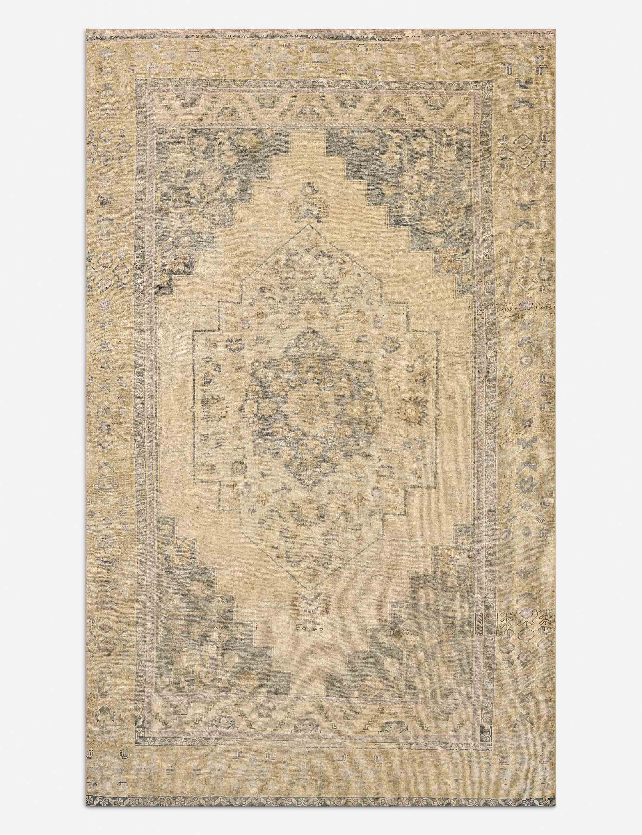 Vintage Turkish Hand-Knotted Wool Rug No. 610, 6'1" x 10'