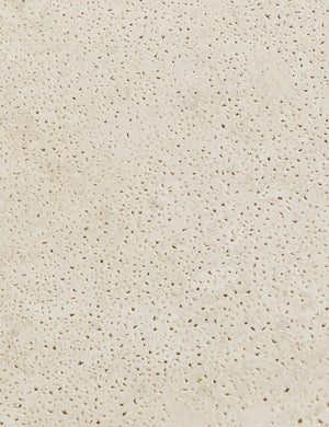 Open Box: Roma Round Side Table, Cream Faux Travertine by Button Atelier x Co.House Designs