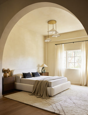 Currents Hand Knotted Wool Rug by Elan Byrd used in a bedroom.