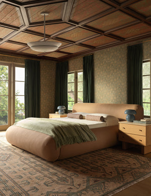 Penley Rounded Platform Bed : Lilac Performance Cotton Weave / Full