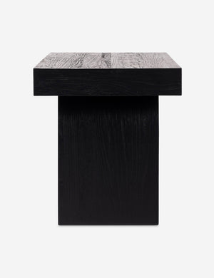 Mags sculptural solid wood desk in black.