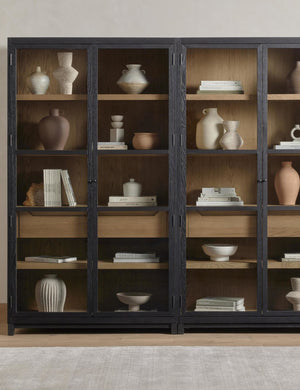 Carly Double Full Curio Cabinet : Black