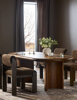 Gilda Extendable Oval Dining Table : Brown