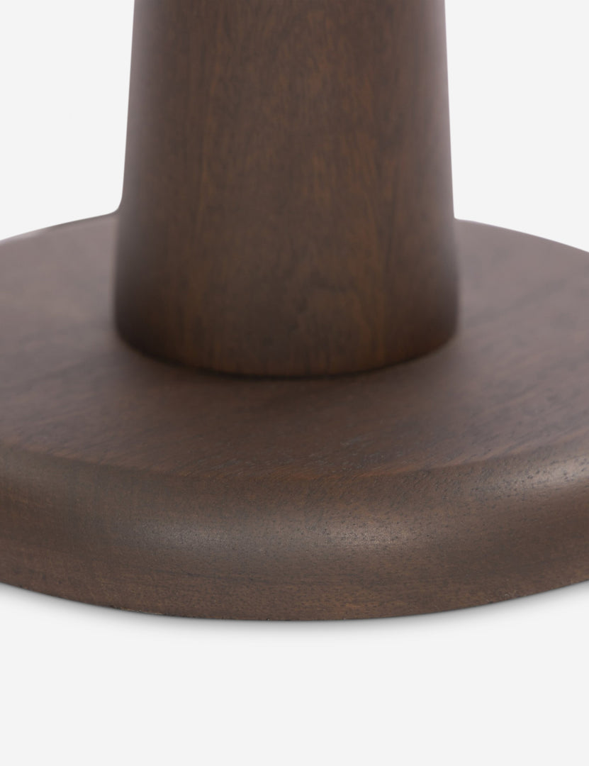 #color::bronze | Close up of the base of the Bozic seventies-inspired mushroom table lamp