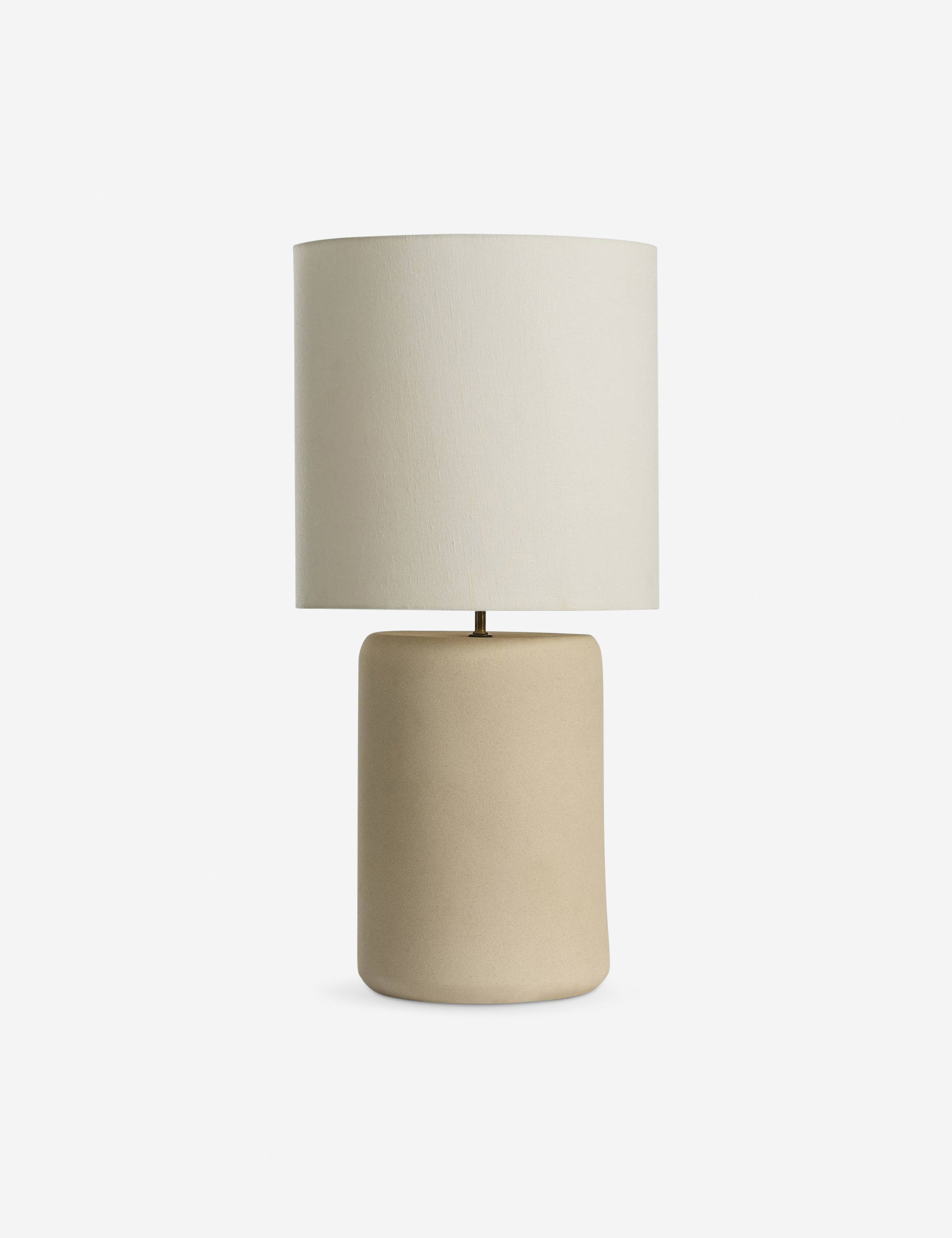 #color::cream | Elkin tone-on-tone design ceramic table lamp