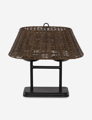 Teulon basketweave wicker double-post table lamp