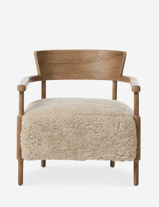 Open Box: Bennett Accent Chair, Beige Shearling by Amber Lewis x Four Hands