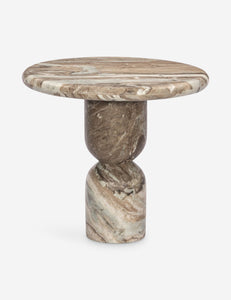 Open Box: Figueroa Round Side Table, Sawar Marble by Amber Lewis x Four Hands