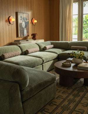 Kingaby Modular U-Shaped Sectional Sofa : Sky Blue Classic Velvet