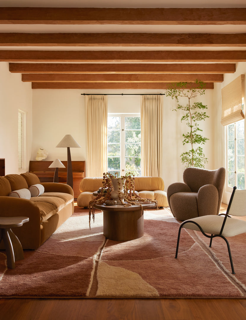 #color::cool-brown #size::large #size::small | Living room featuring the Torino sculptural dark brown nesting coffee table by Aimee Song
