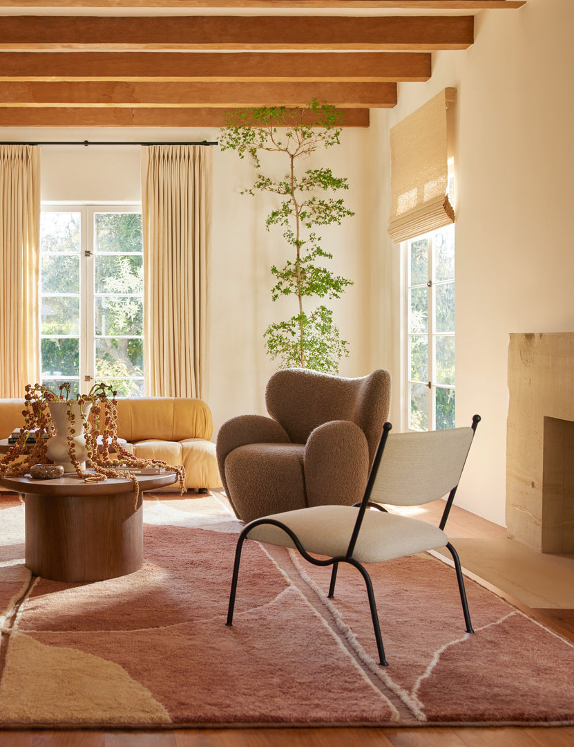 #color::taupe-basketweave | Fidia curved metal silhouette accent chair by Aimee Song