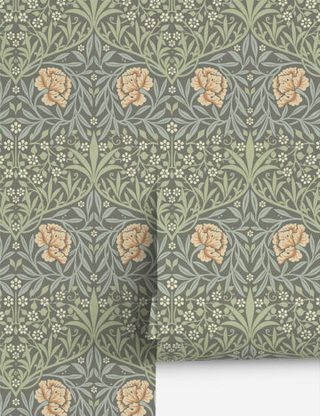 Oxford Union Wallpaper by Morris & Co., Grey - Swatch