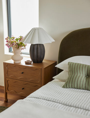 #color::black | Napa scalloped shade table lamp by Aimee Song
