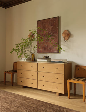 Open Box: Keshan 6-Drawer Dresser, Natural and Travertine