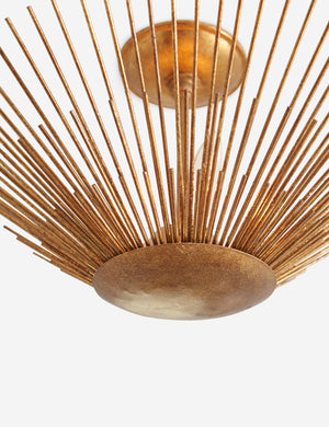 Close up of the Maire starburst silhouette semi-flush mount light