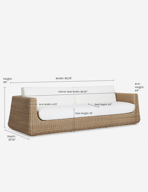 Dimensions on the Aisha Indoor Outdoor Sofa