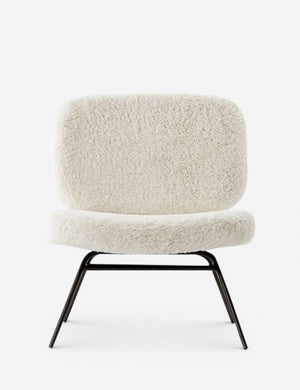 Amanda white plush upholstered accent chair