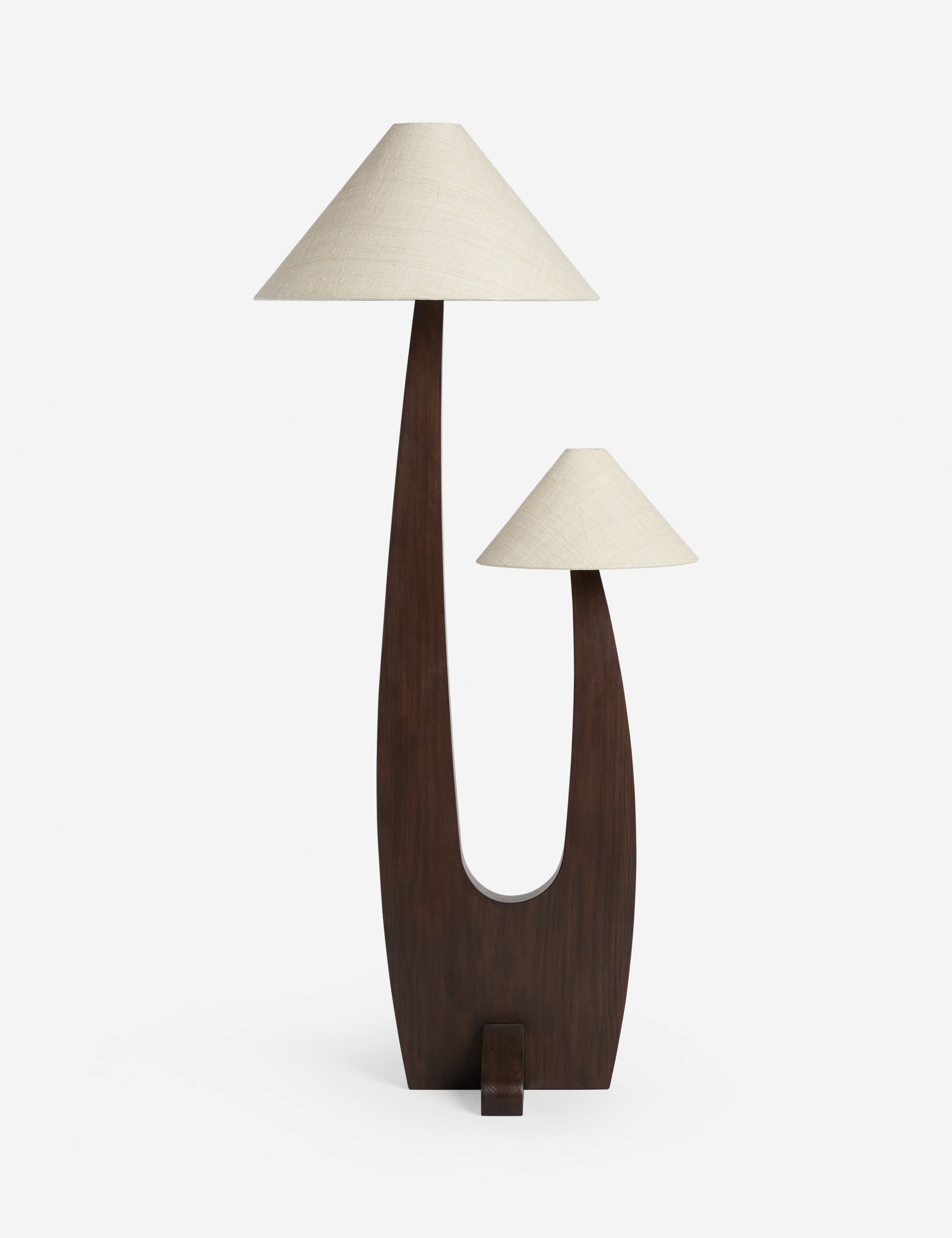 #color::walnut | Arca sculptural chunky wood two shade floor lamp by Aimee Song