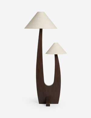 Arca sculptural chunky wood two shade floor lamp by Aimee Song