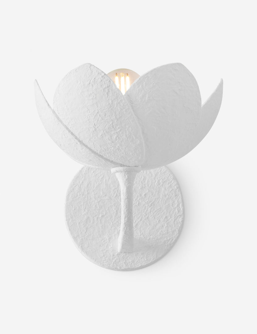 #color::white | Mishal white gesso floral silhouette sconce light