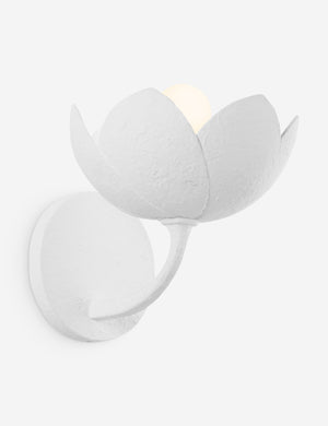 Mishal white gesso floral silhouette sconce light