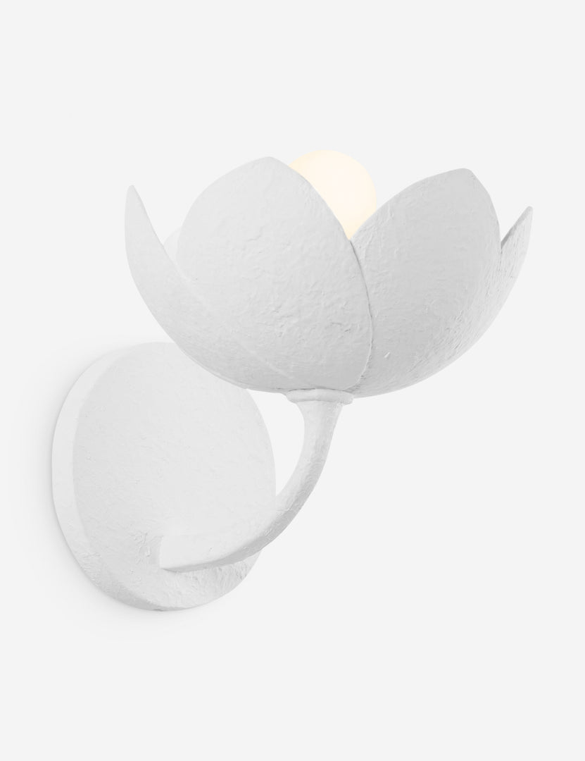 #color::white | Mishal white gesso floral silhouette sconce light