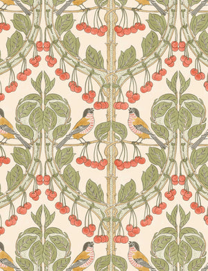 Linfield Wallpaper Swatch, Red and Green