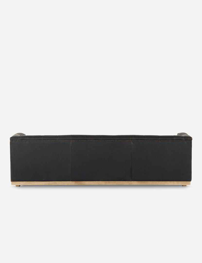 Afia Leather Sofa, Distressed Black