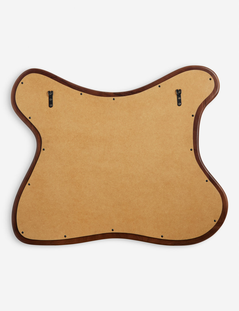 #color::natural | Back of the Cambria chunky wood frame wavy silhouette mirror by Aimee Song